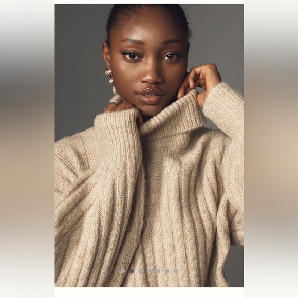 Anthropologie Tan Ribbed Midi Dress - Picture 3 of 13